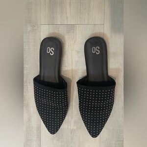 SO Women's Black Studded Clogs